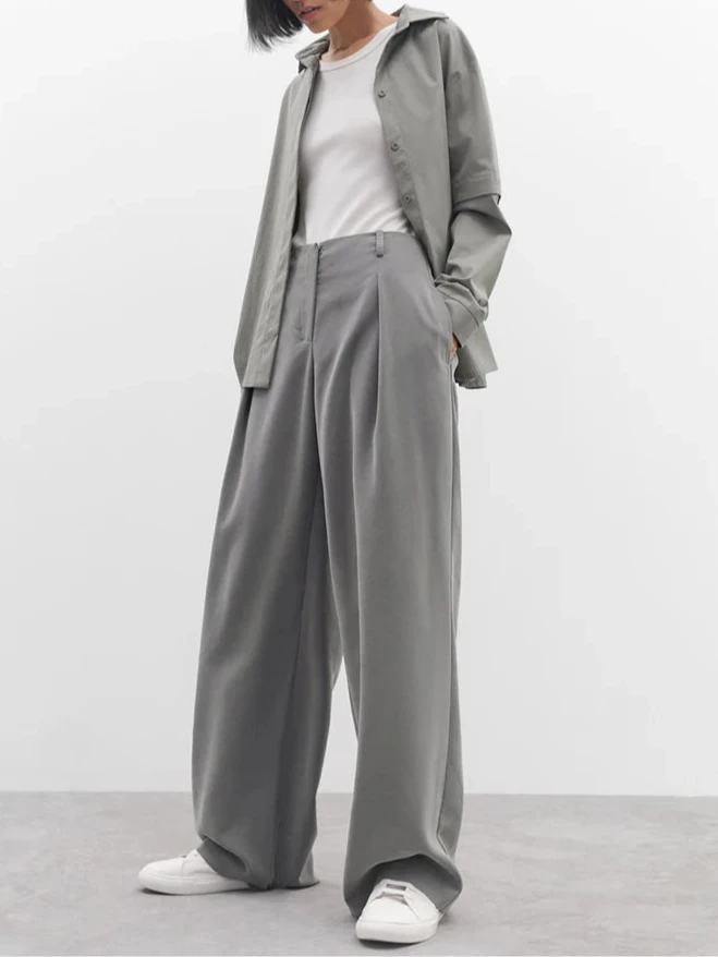 Gray Pleated Pants Spring