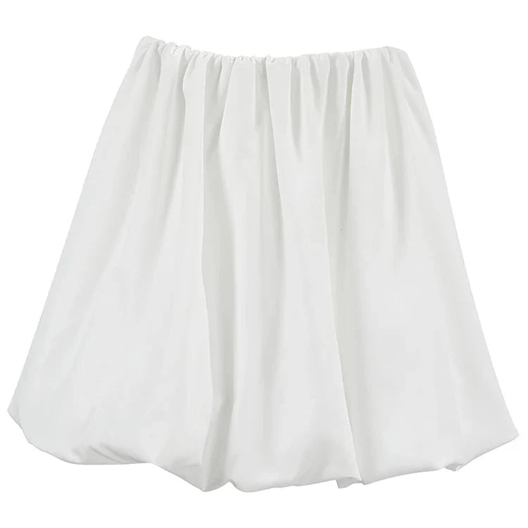 Casual White Prom Skirts Women Casual Elastic High Waist Mini Skirts Summer